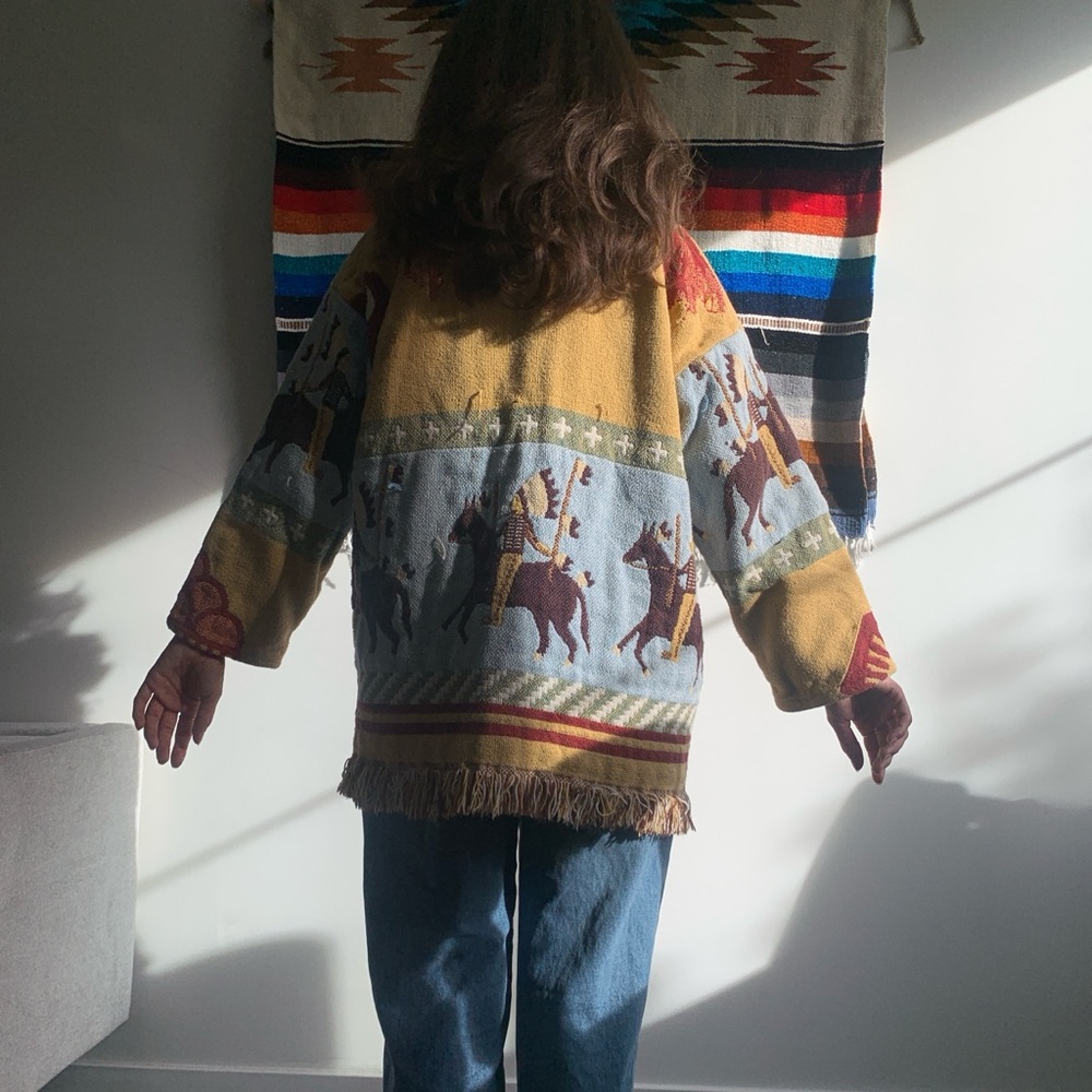Vintage Tapestry Cardigan – Southwestern Pattern - Picture 2 of 6